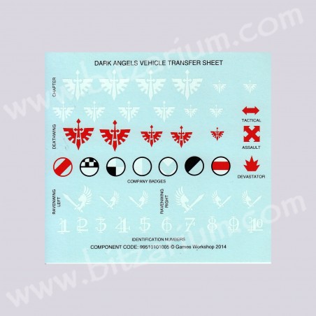 Dark Angels Vehicles - Transfer Sheets
