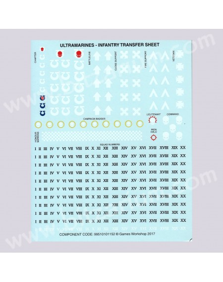 Ultramarines Infantry - Transfer Sheets