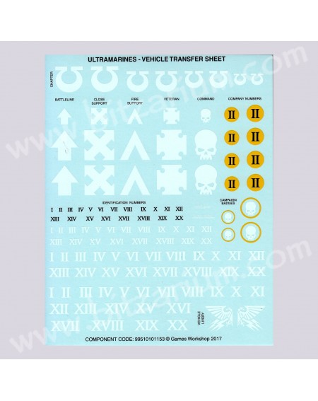Ultramarines Vehicle 2 - Transfer Sheets