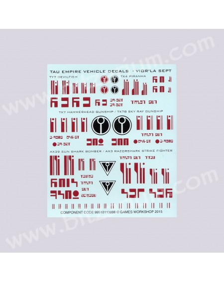 Tau Vehicle - Transfer Sheets