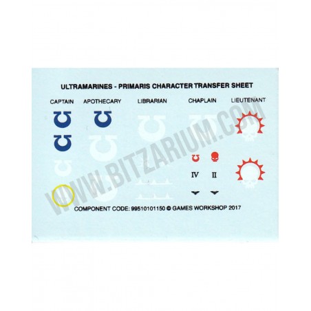 Ultramarines Primaris Character - Transfer Sheets