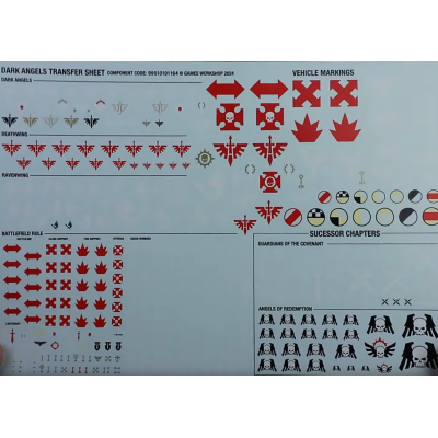 Bitzarium - Dark Angels 2 Transfer Sheet - 40K ™ Bitz