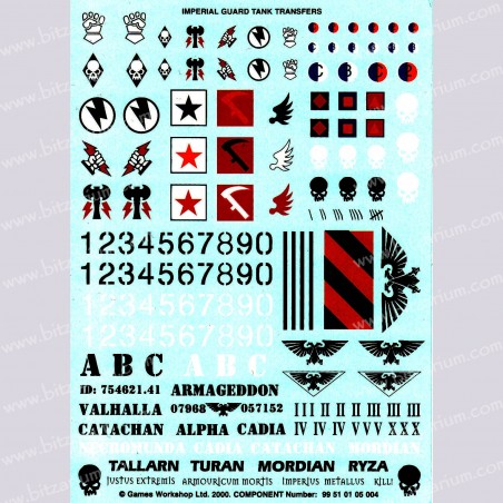 Astra Militarum Vehicles - Transfer Sheets