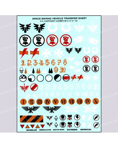 Space Marines Vehicle Transfer Sheet