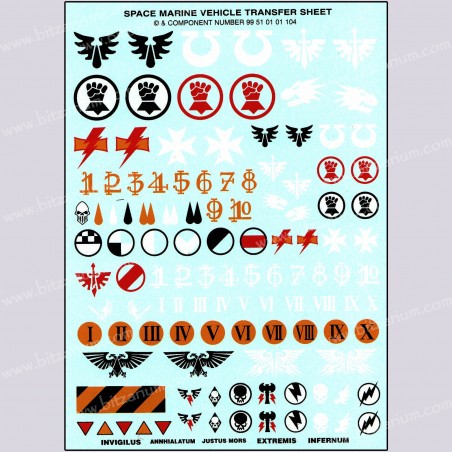Véhicules Space Marines - Décalcomanies